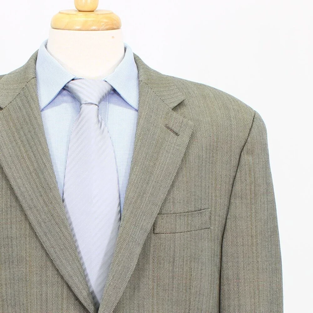 IZOD 44R Beige Check 2-Button Sport Coat Blazer Jacket G140